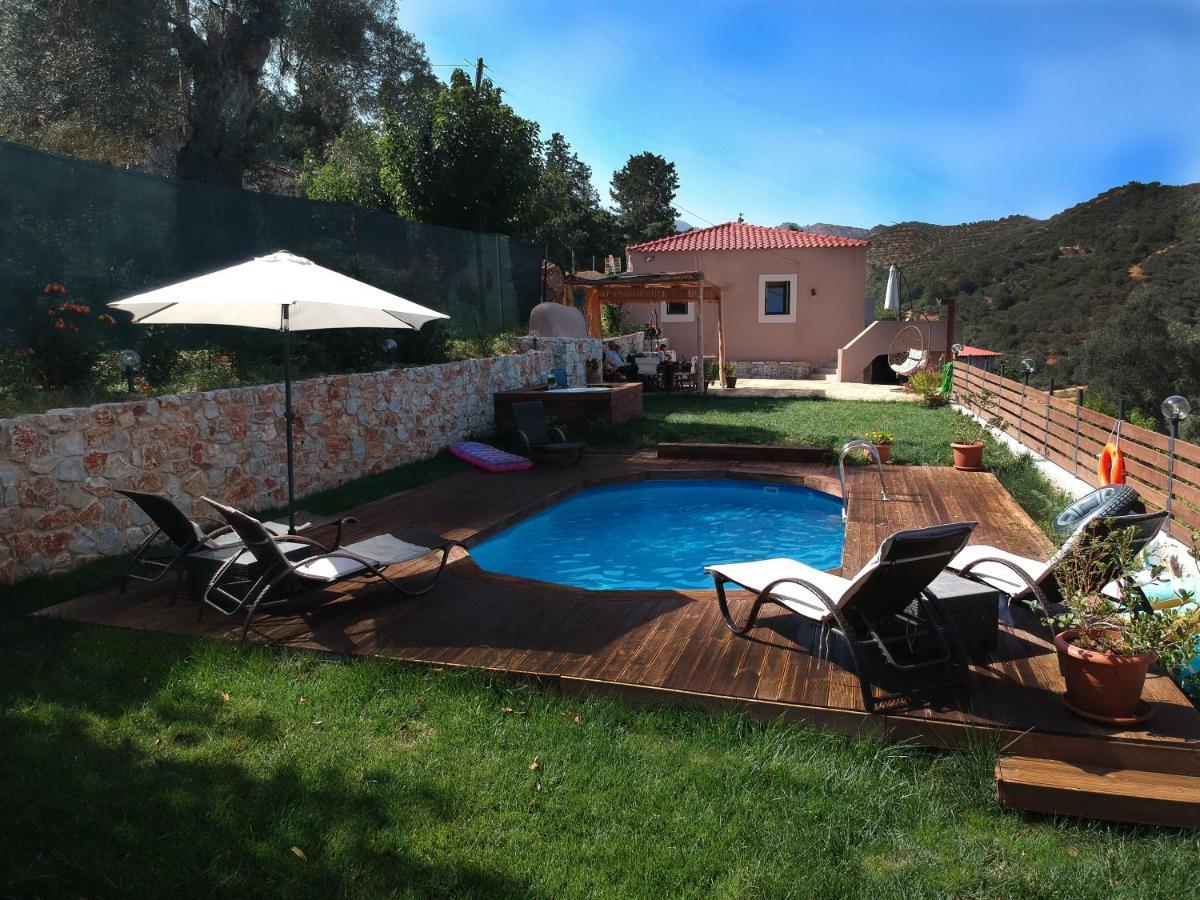 Ampelos Cretan Villa - Private Pool & Heated Ozone Jacuzzi Jerólakosz Kültér fotó