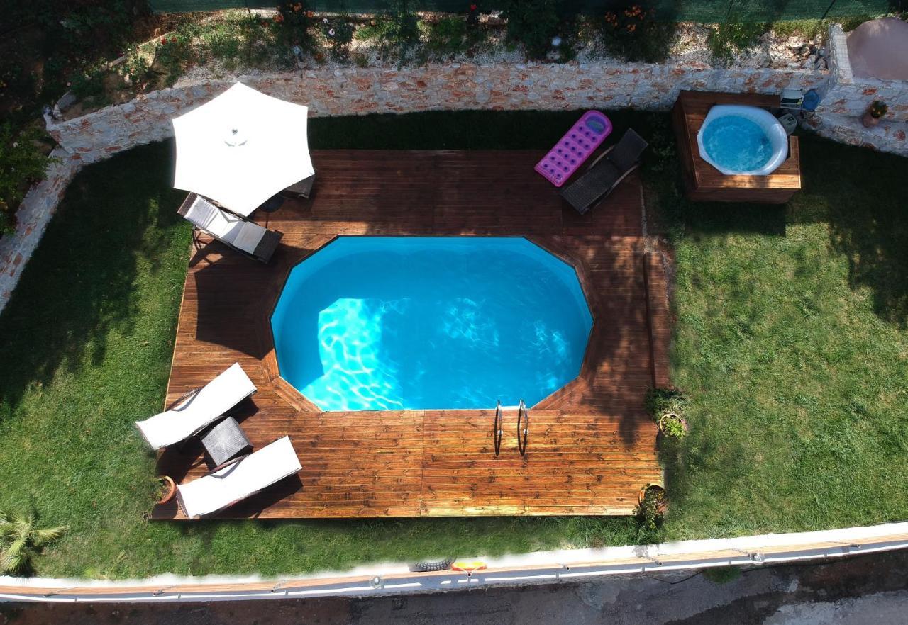 Ampelos Cretan Villa - Private Pool & Heated Ozone Jacuzzi Jerólakosz Kültér fotó