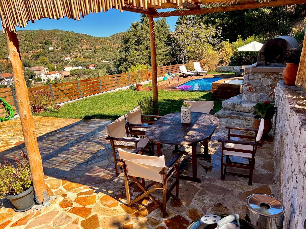 Ampelos Cretan Villa - Private Pool & Heated Ozone Jacuzzi Jerólakosz Kültér fotó