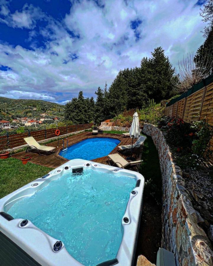 Ampelos Cretan Villa - Private Pool & Heated Ozone Jacuzzi Jerólakosz Kültér fotó
