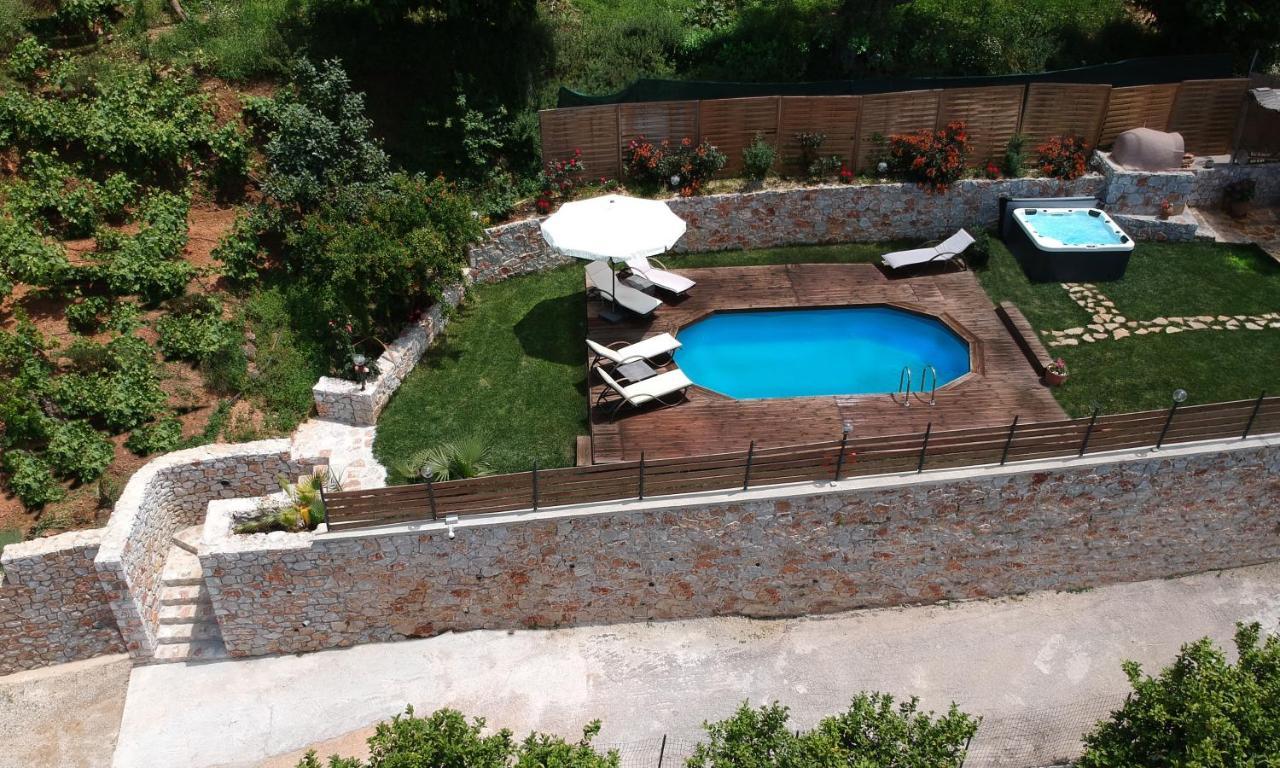 Ampelos Cretan Villa - Private Pool & Heated Ozone Jacuzzi Jerólakosz Kültér fotó