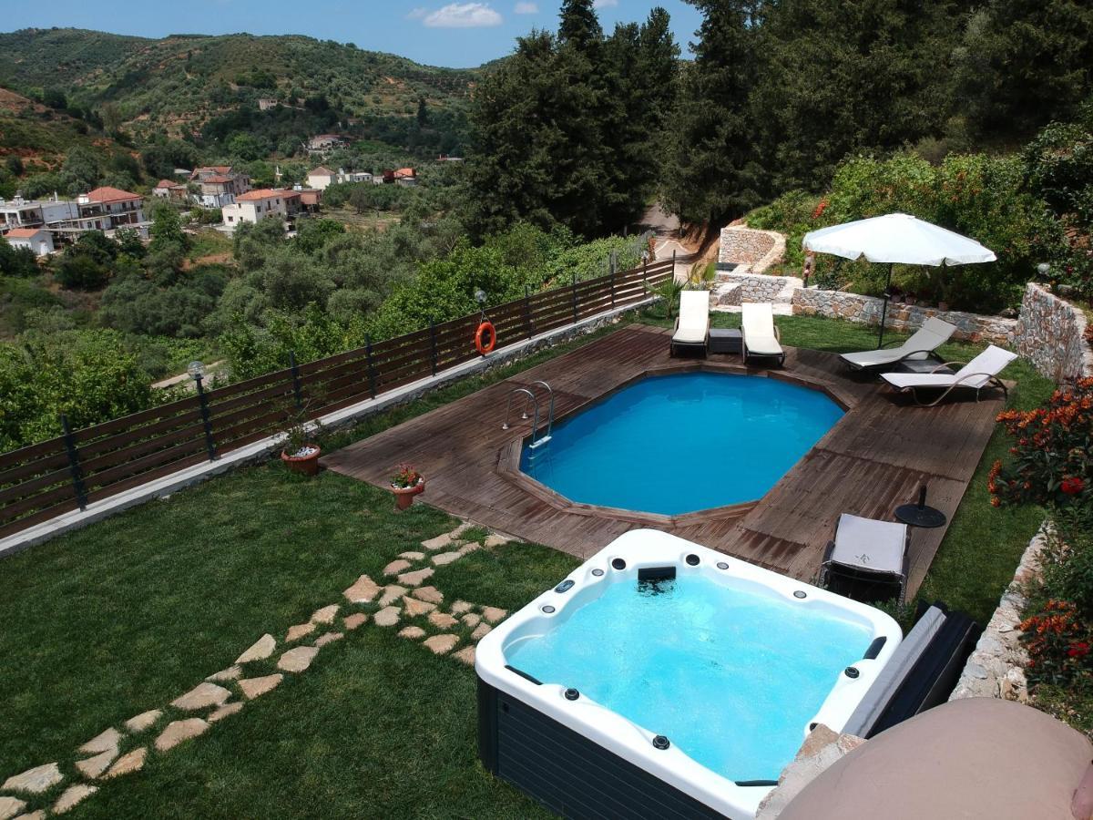 Ampelos Cretan Villa - Private Pool & Heated Ozone Jacuzzi Jerólakosz Kültér fotó